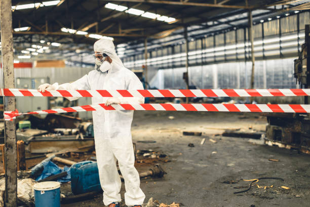 Professional Biohazard Cleanup technician working in Weaverville, NC